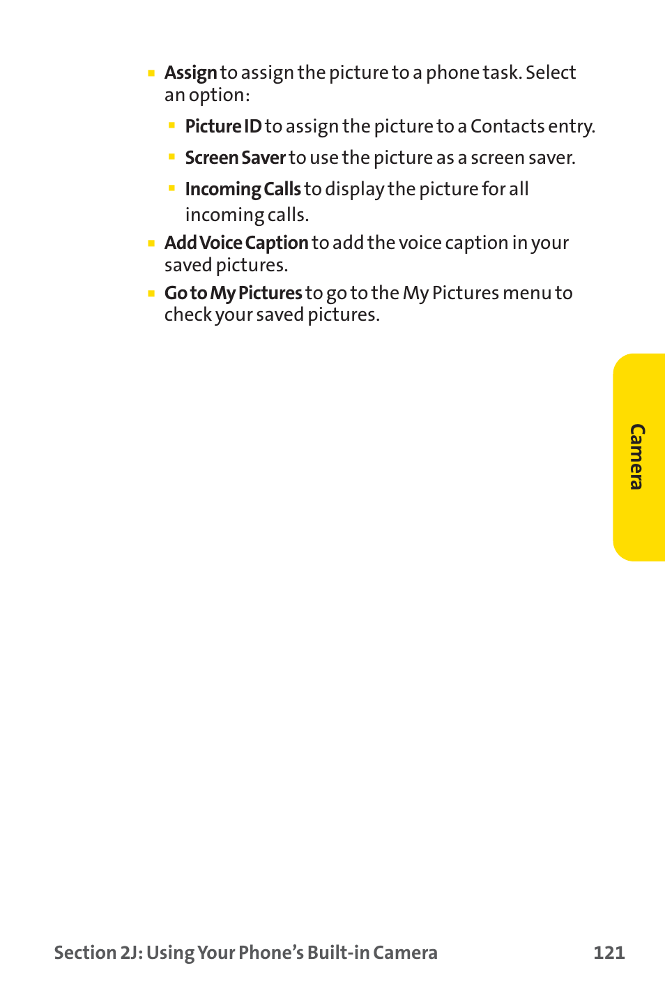 Camer a | Sprint Nextel PM-225 User Manual | Page 129 / 216