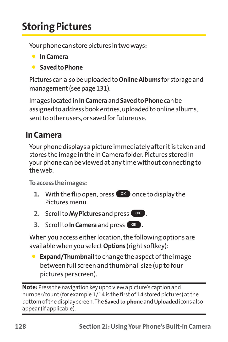 Storing pictures | Sprint Nextel PM-225 User Manual | Page 136 / 216