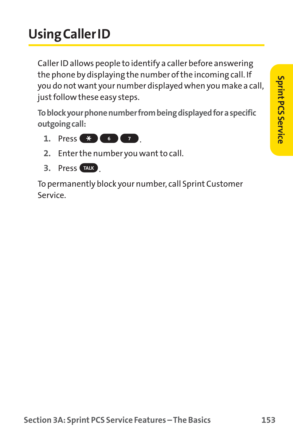 Using caller id | Sprint Nextel PM-225 User Manual | Page 161 / 216