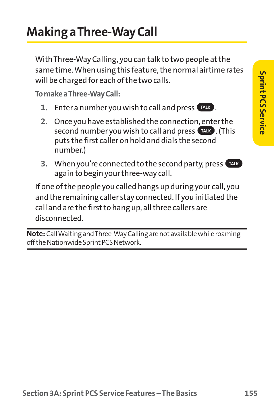 Making a three-way call | Sprint Nextel PM-225 User Manual | Page 163 / 216