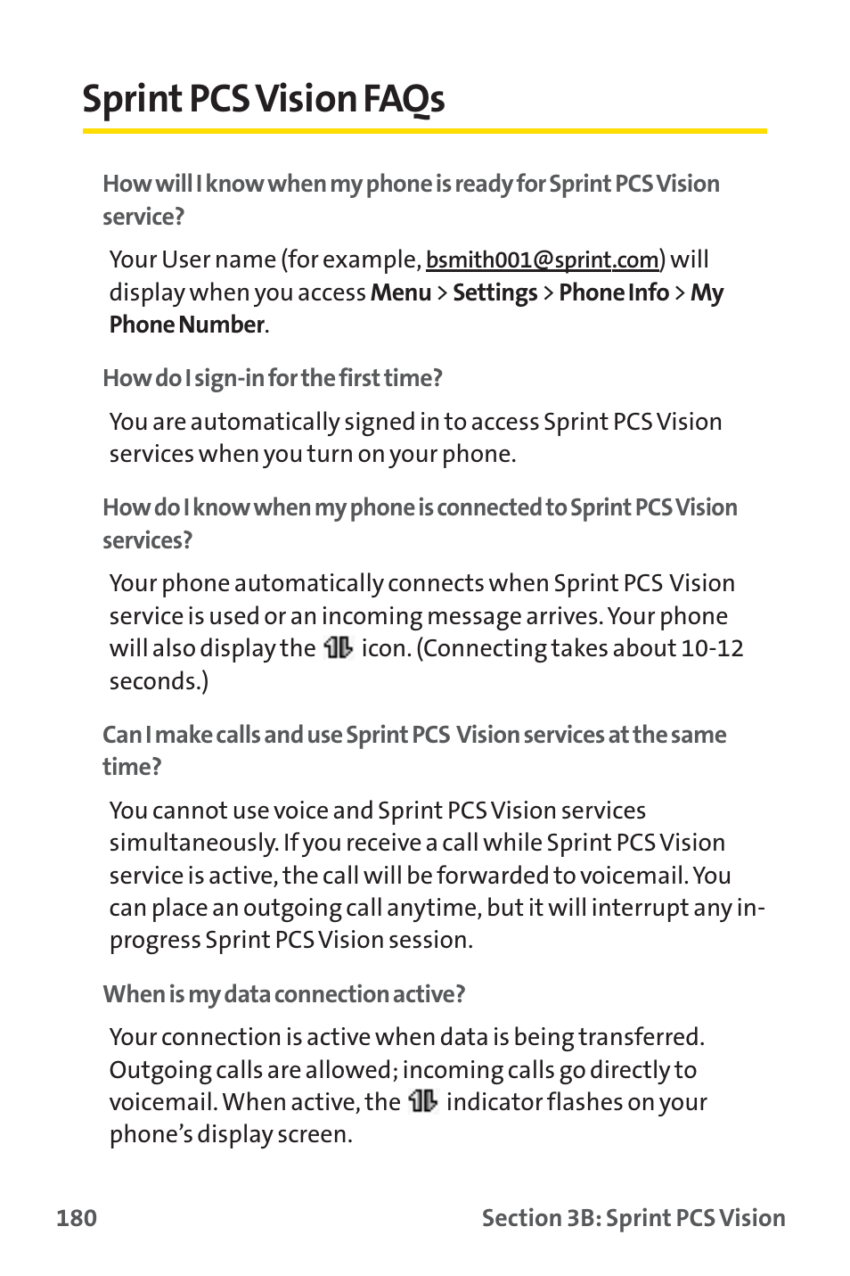 Sprint pcs vision faqs | Sprint Nextel PM-225 User Manual | Page 188 / 216