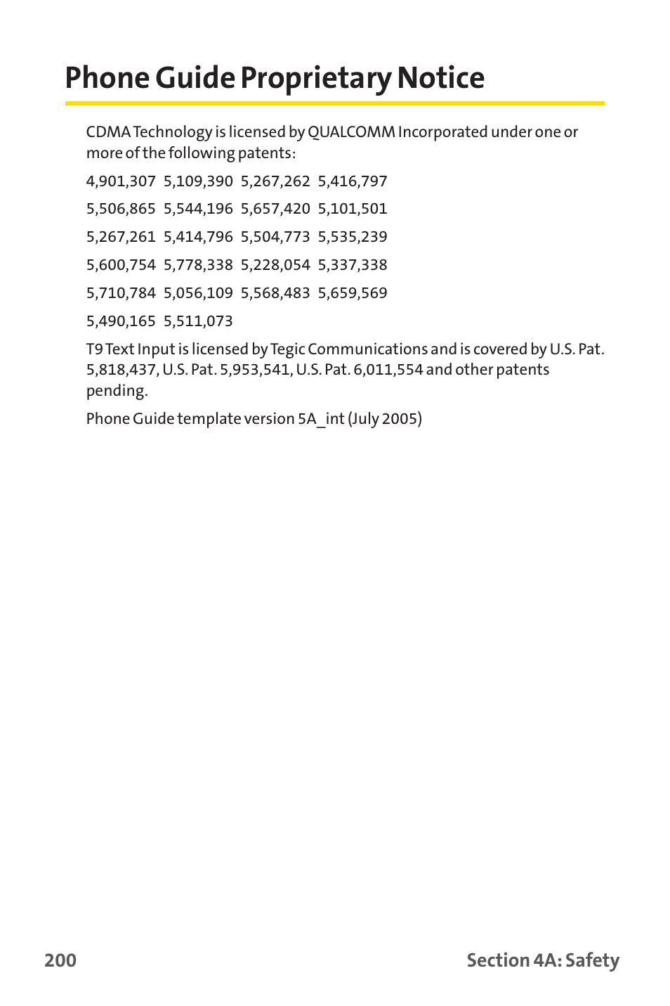 Phone guide proprietary notice | Sprint Nextel PM-225 User Manual | Page 208 / 216