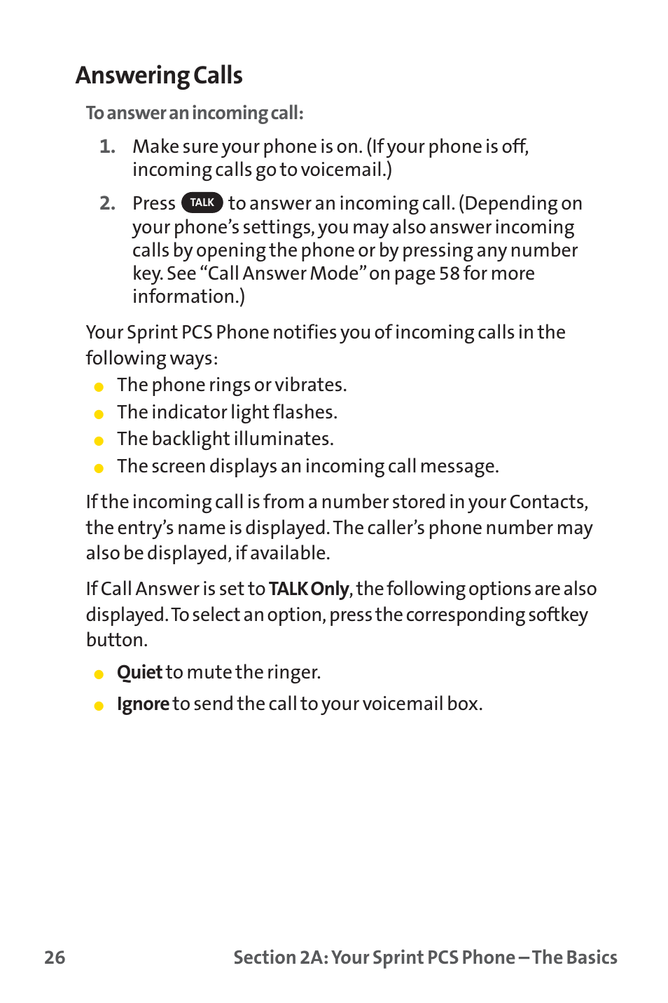 Answering calls | Sprint Nextel PM-225 User Manual | Page 34 / 216