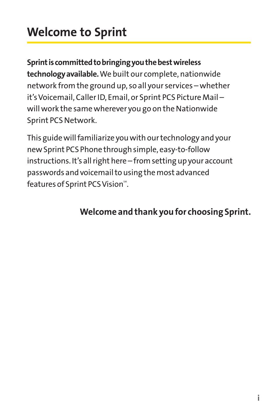 Welcome to sprint | Sprint Nextel PM-225 User Manual | Page 7 / 216