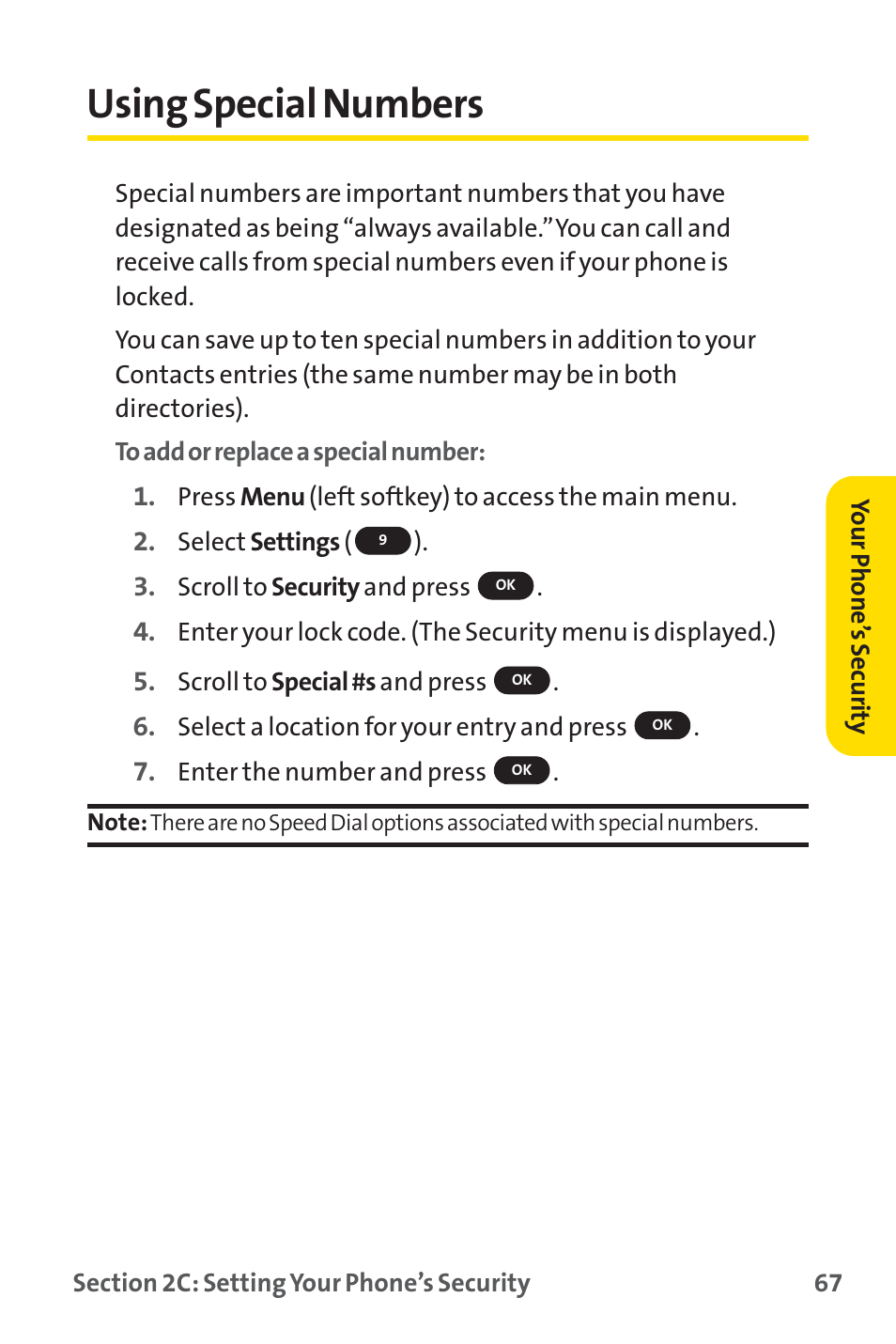 Using special numbers | Sprint Nextel PM-225 User Manual | Page 75 / 216