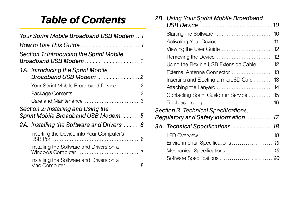 Sprint Nextel OVATION U760 User Manual | Page 3 / 38