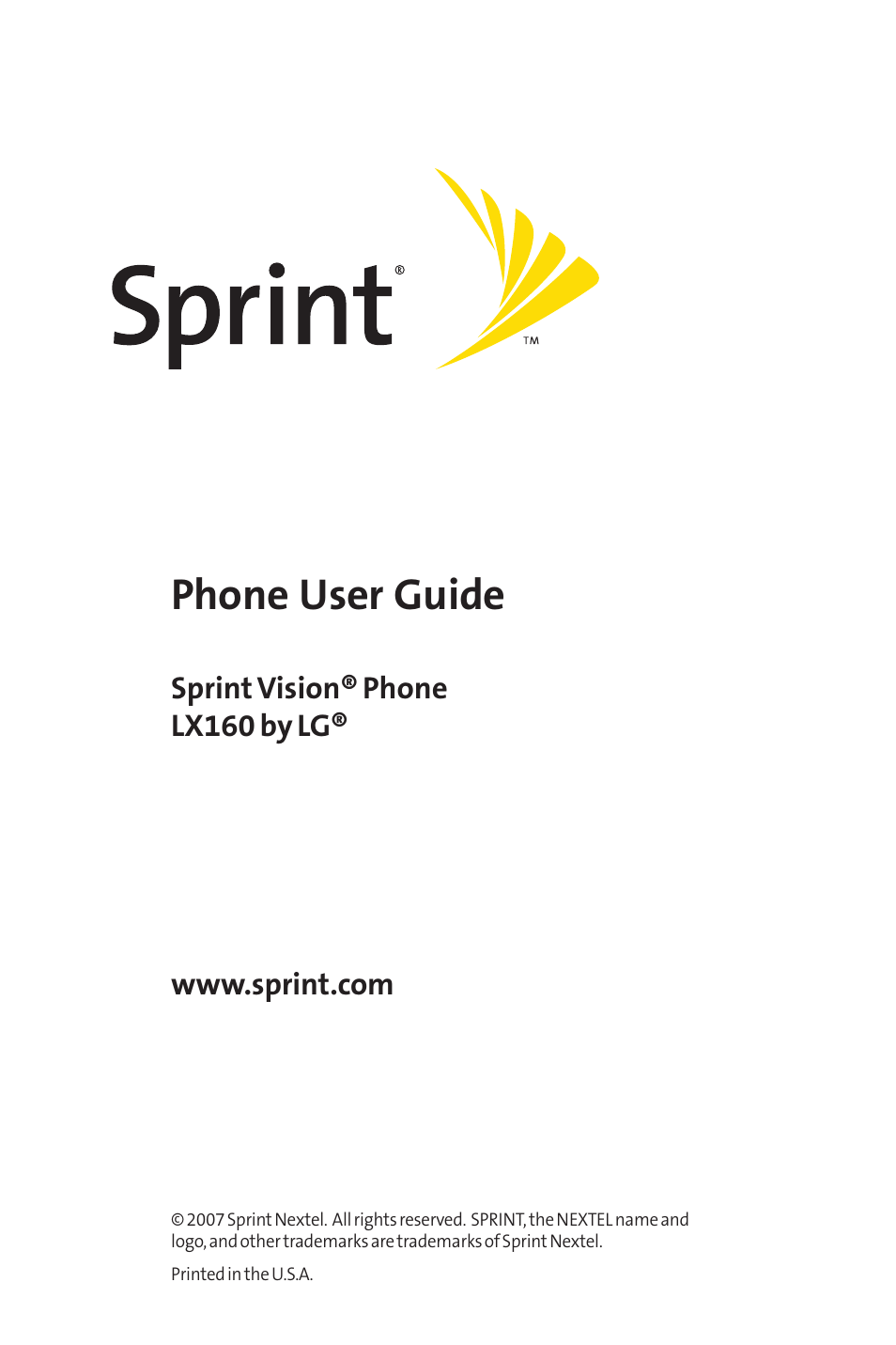 Sprint Nextel LX160 User Manual | 185 pages