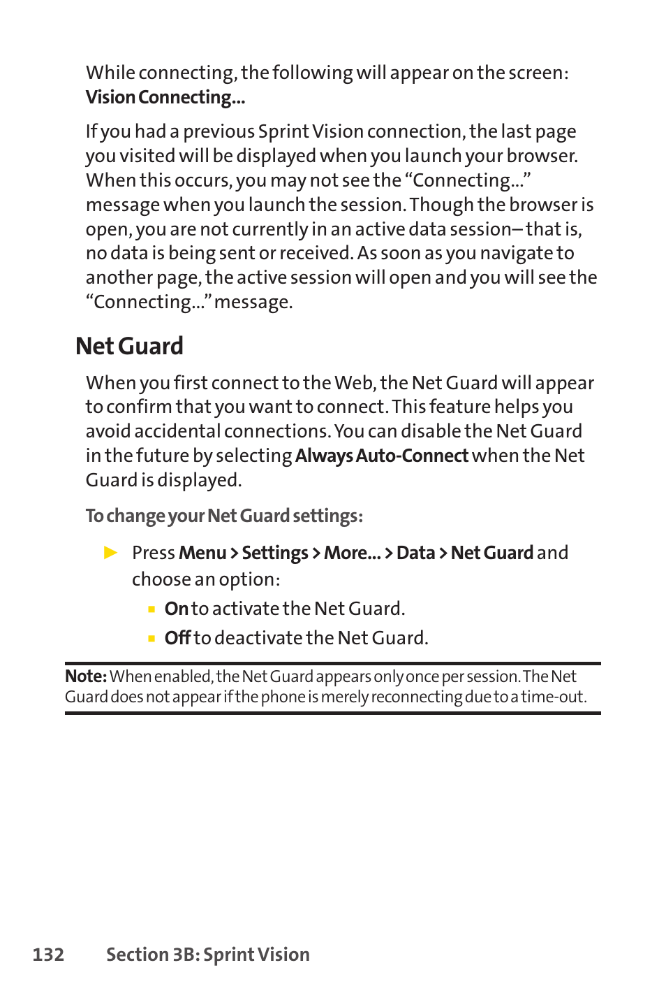 Net guard | Sprint Nextel LX160 User Manual | Page 144 / 185