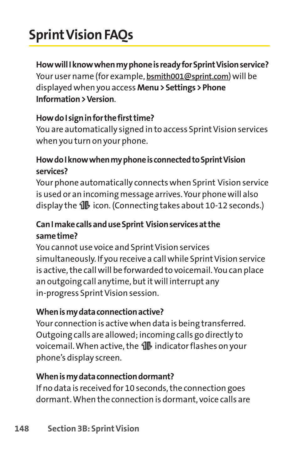 Sprint vision faqs | Sprint Nextel LX160 User Manual | Page 160 / 185