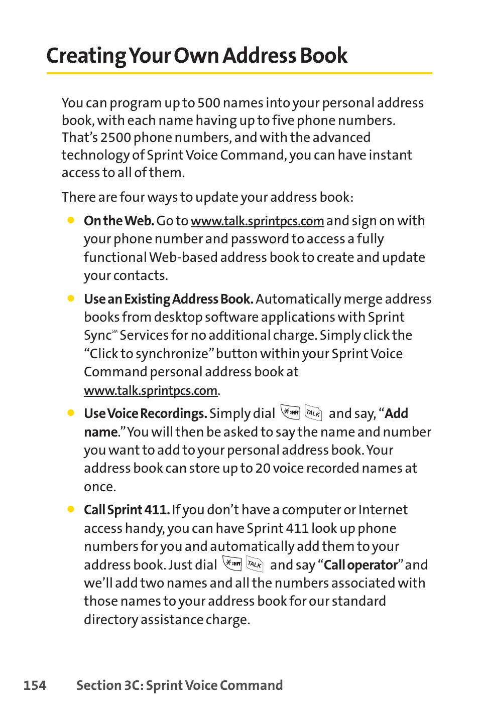 Creating your own address book | Sprint Nextel LX160 User Manual | Page 166 / 185