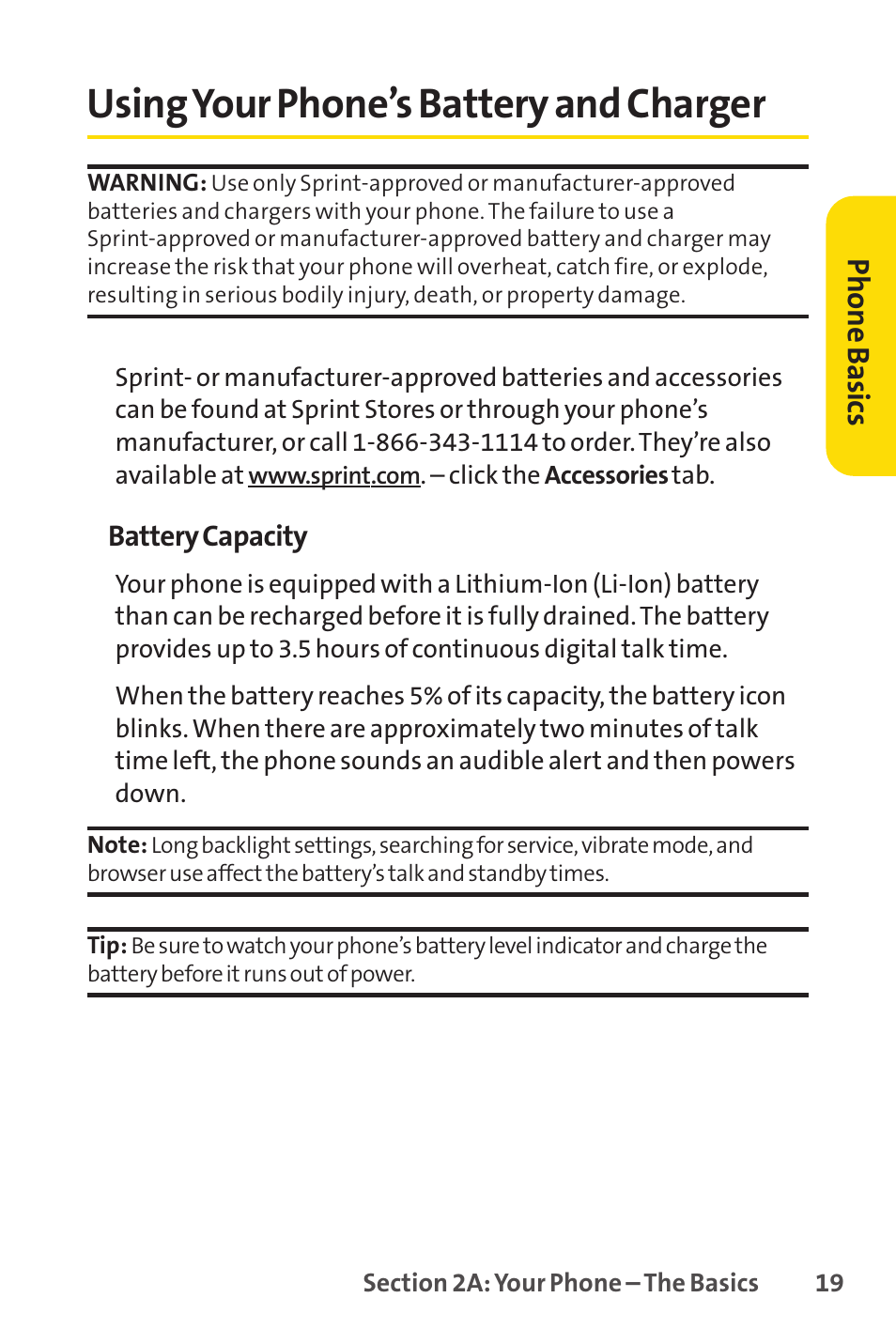 Using your phone’s battery and charger, Phone basics | Sprint Nextel LX160 User Manual | Page 31 / 185