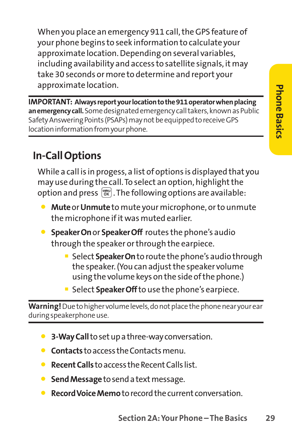 In-call options, Phone basics | Sprint Nextel LX160 User Manual | Page 41 / 185