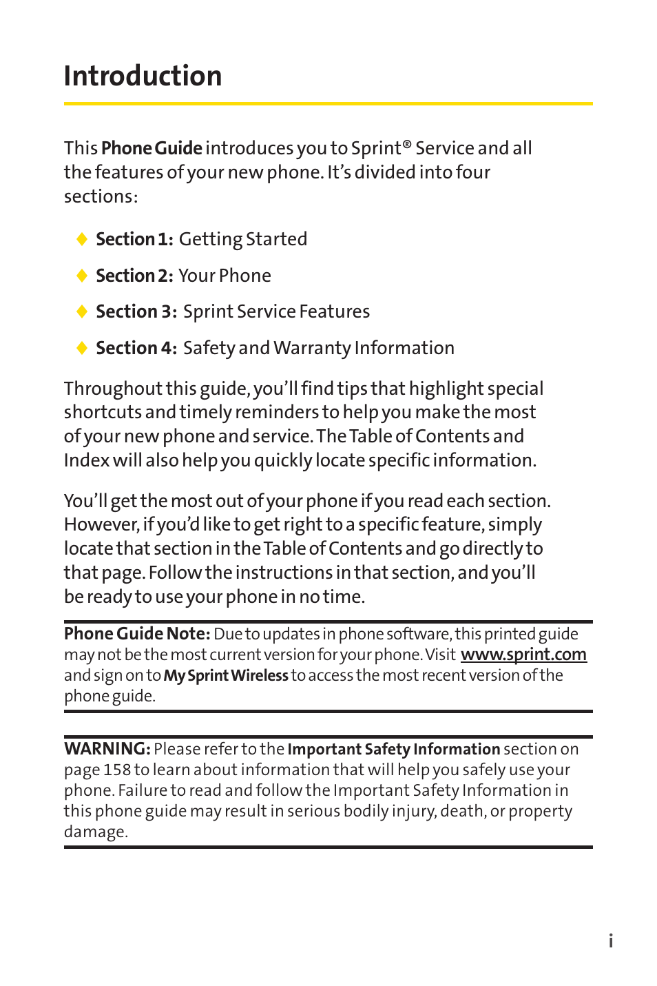 Introduction | Sprint Nextel LX160 User Manual | Page 7 / 185