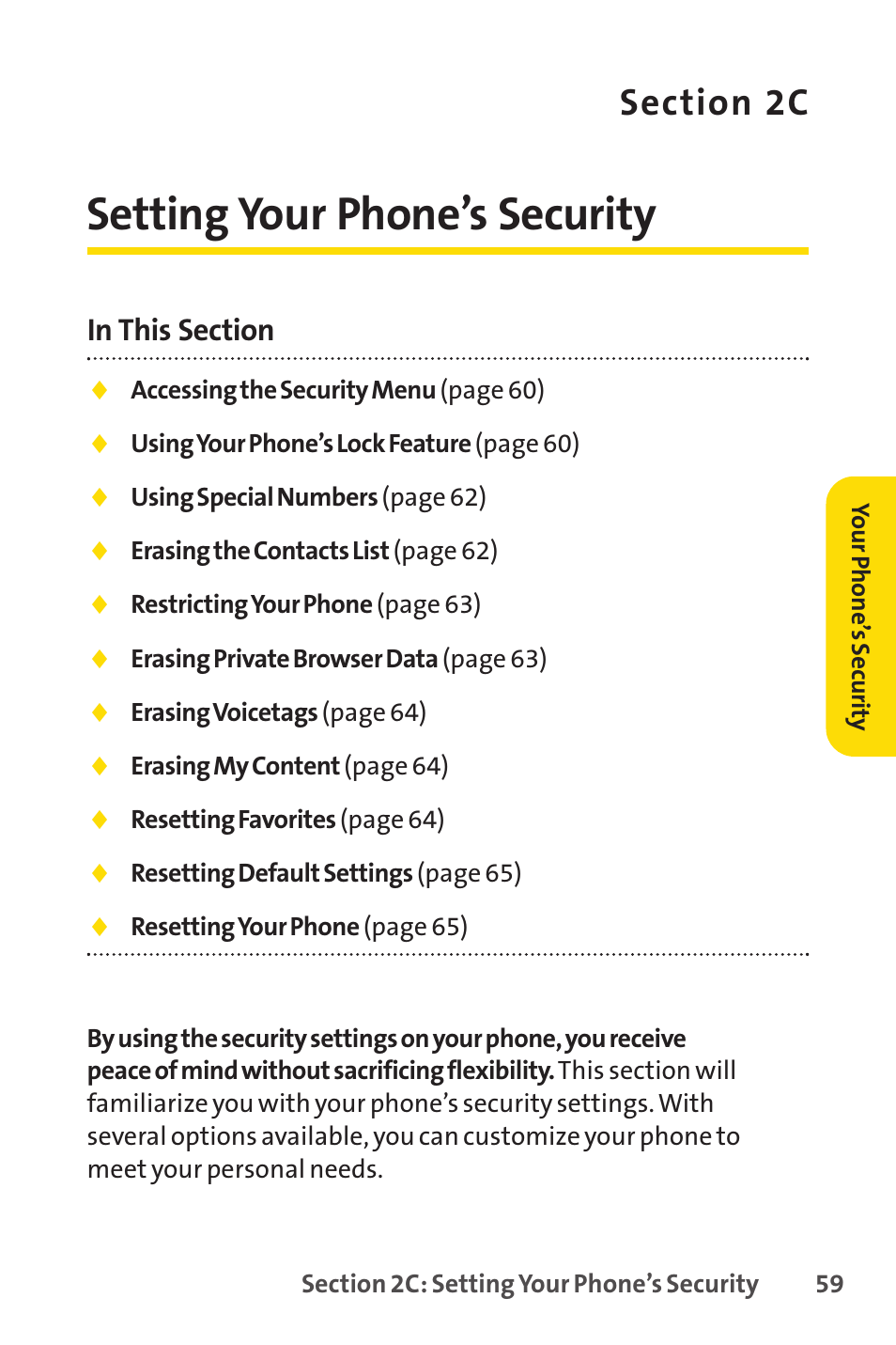 Setting your phone’s security | Sprint Nextel LX160 User Manual | Page 71 / 185