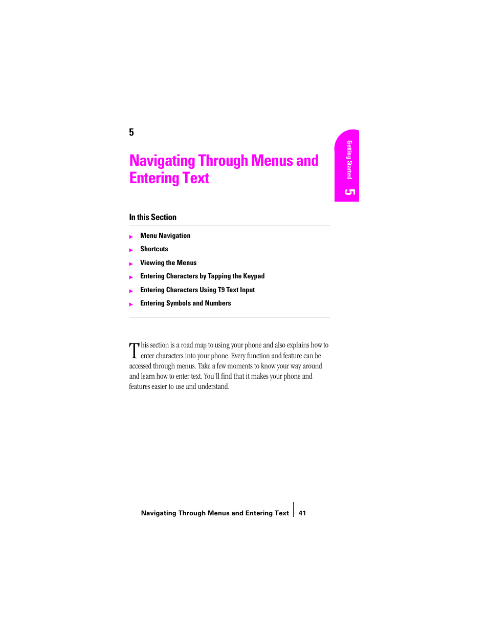 Navigating through menus and entering text | Samsung SPH-N200 User Manual | Page 43 / 152