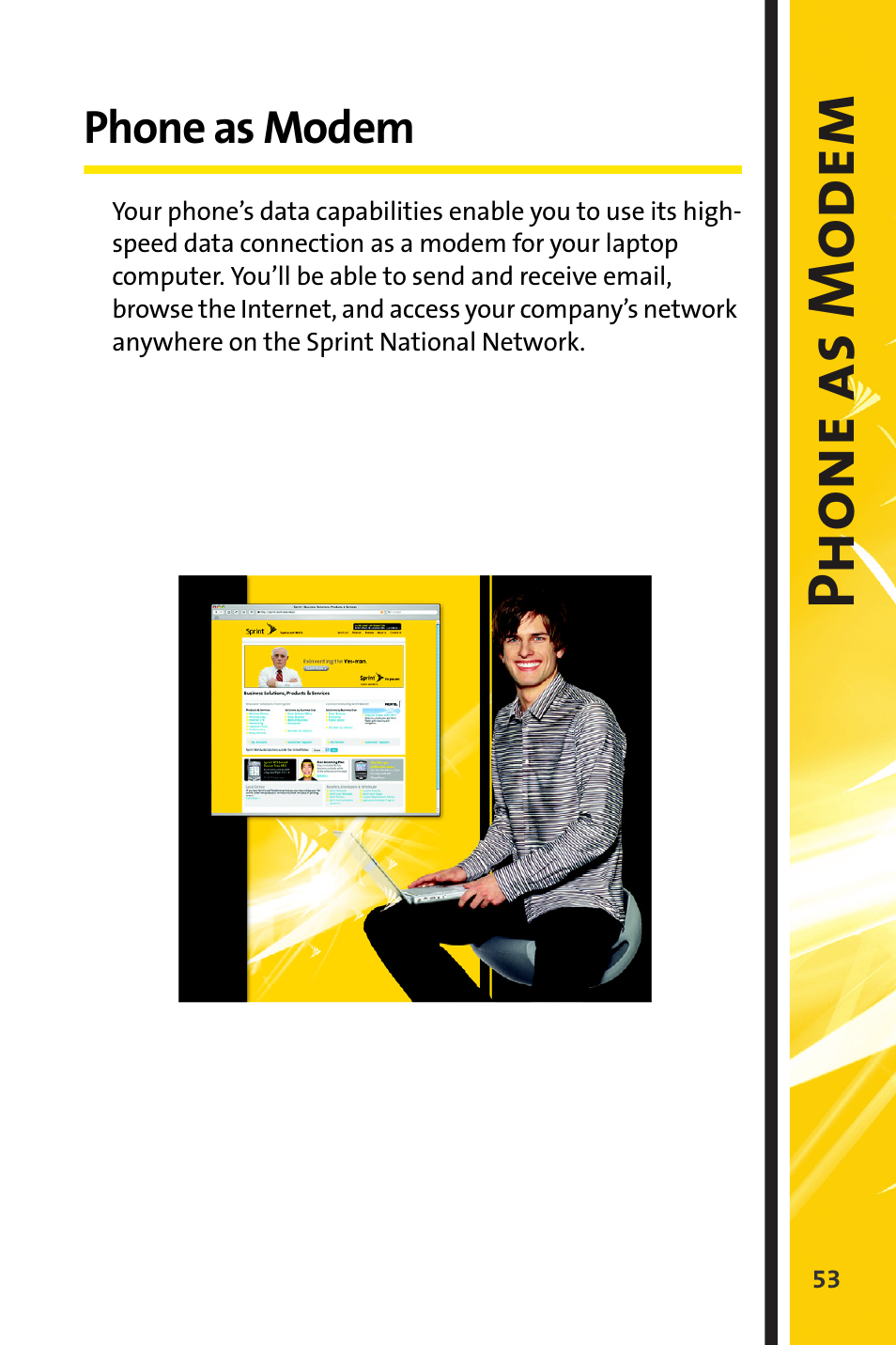 Phone as modem, Phon e as modem | Sprint Nextel m620 User Manual | Page 57 / 64