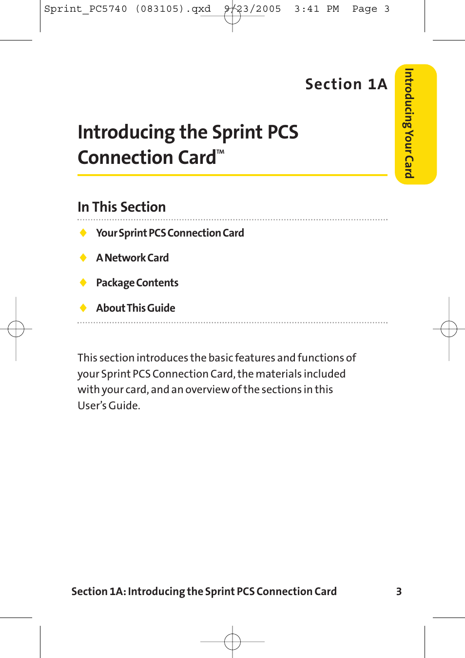 Introducing the sprint pcs c, Introducing the sprint pcs connection card | Sprint Nextel Sprint PCS Connection Card PC-5740 User Manual | Page 11 / 123