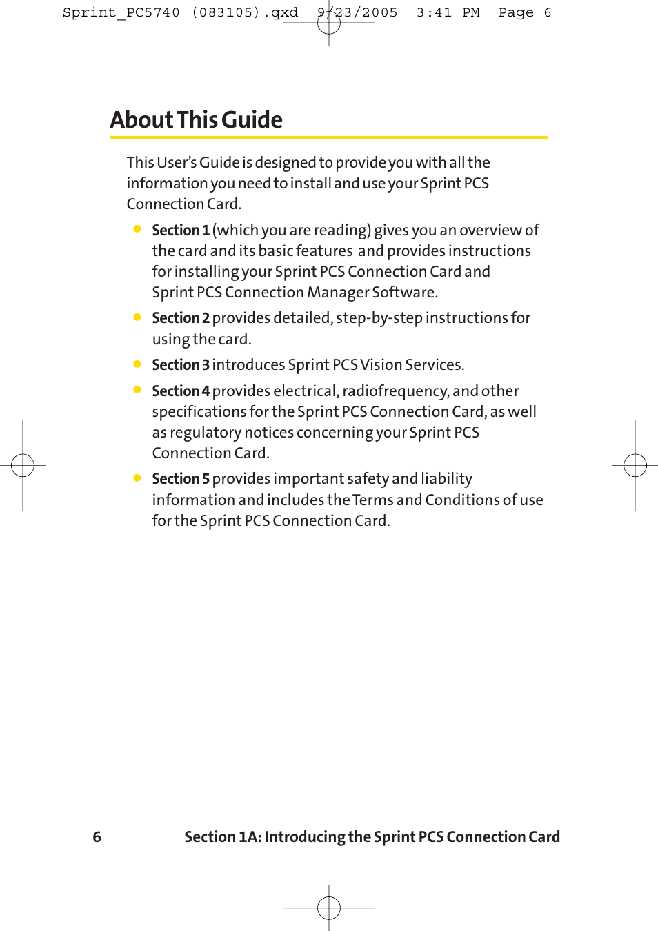 About this guide, Aboutthis guide | Sprint Nextel Sprint PCS Connection Card PC-5740 User Manual | Page 14 / 123