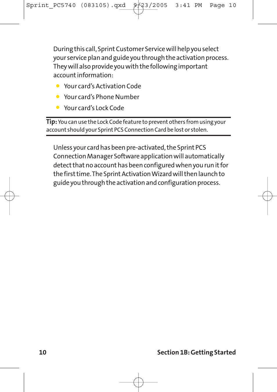 Sprint Nextel Sprint PCS Connection Card PC-5740 User Manual | Page 18 / 123