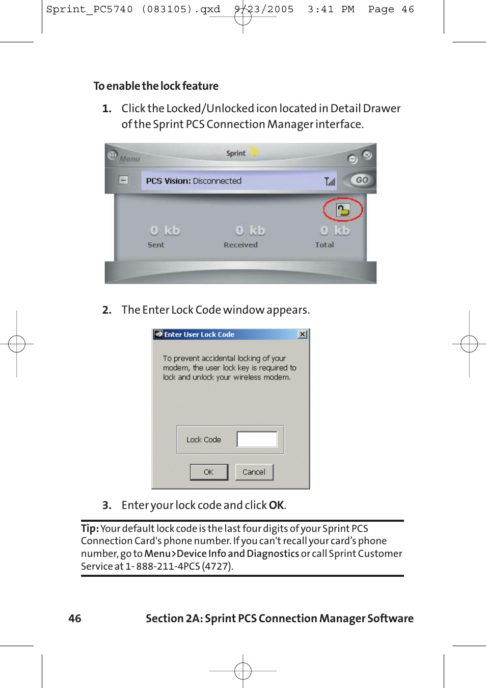 Sprint Nextel Sprint PCS Connection Card PC-5740 User Manual | Page 54 / 123