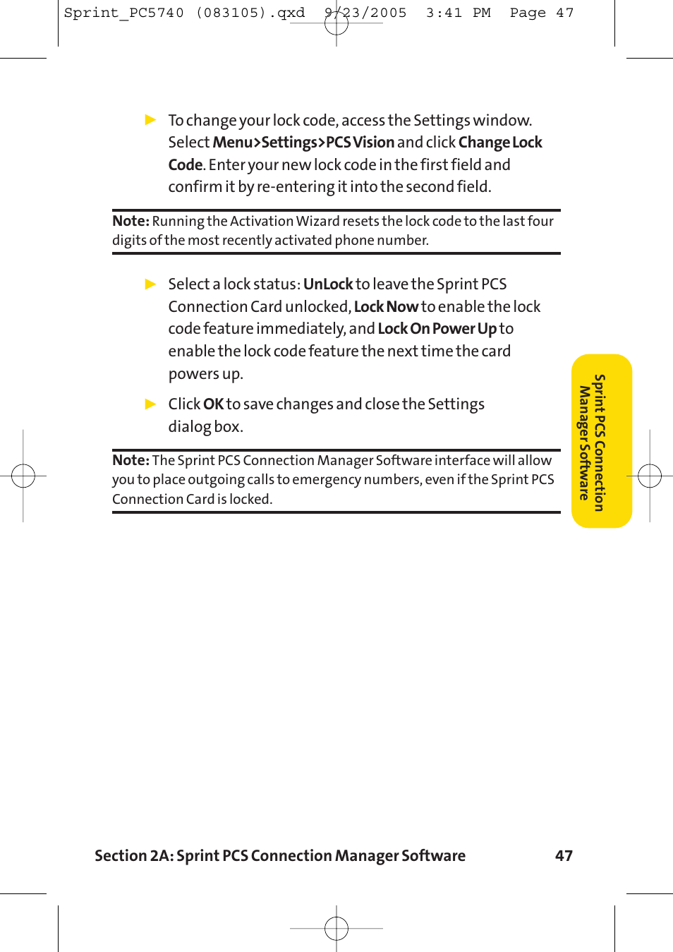 Sprint Nextel Sprint PCS Connection Card PC-5740 User Manual | Page 55 / 123