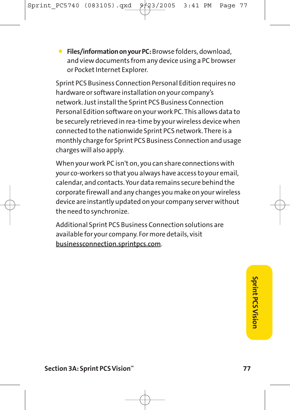 Sprint Nextel Sprint PCS Connection Card PC-5740 User Manual | Page 85 / 123