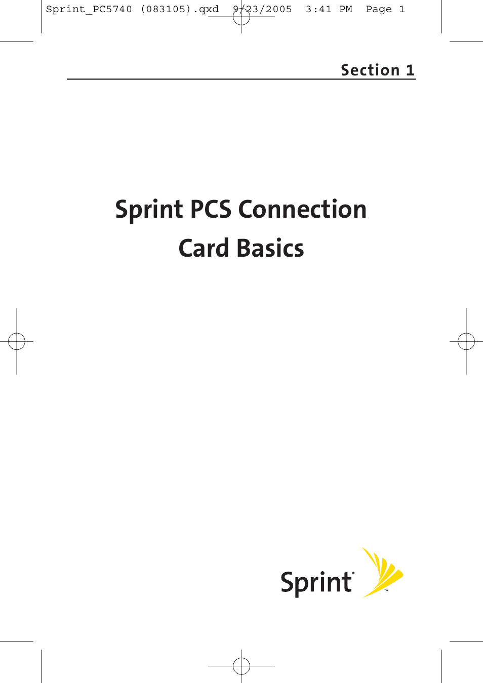 Sprint pcs connection card b, Sprint pcs connection card basics | Sprint Nextel Sprint PCS Connection Card PC-5740 User Manual | Page 9 / 123