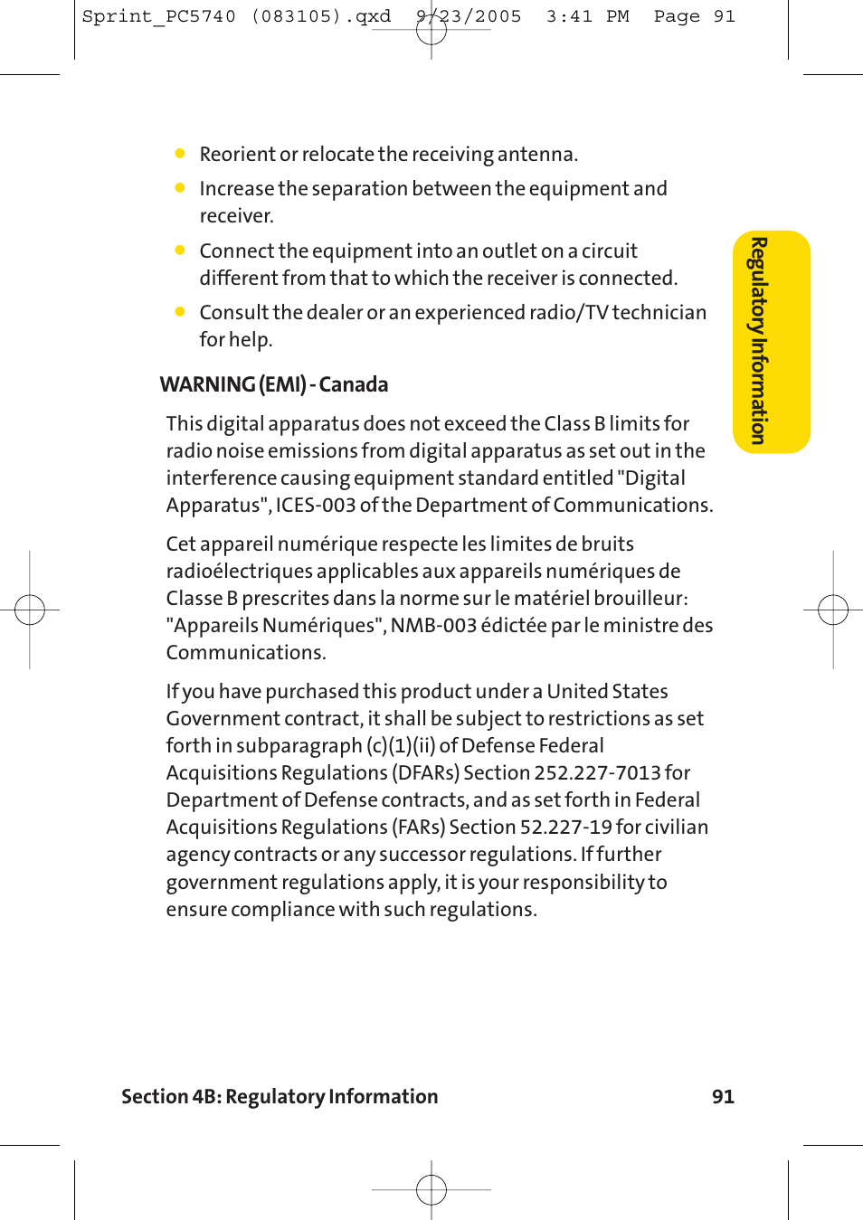 Sprint Nextel Sprint PCS Connection Card PC-5740 User Manual | Page 99 / 123