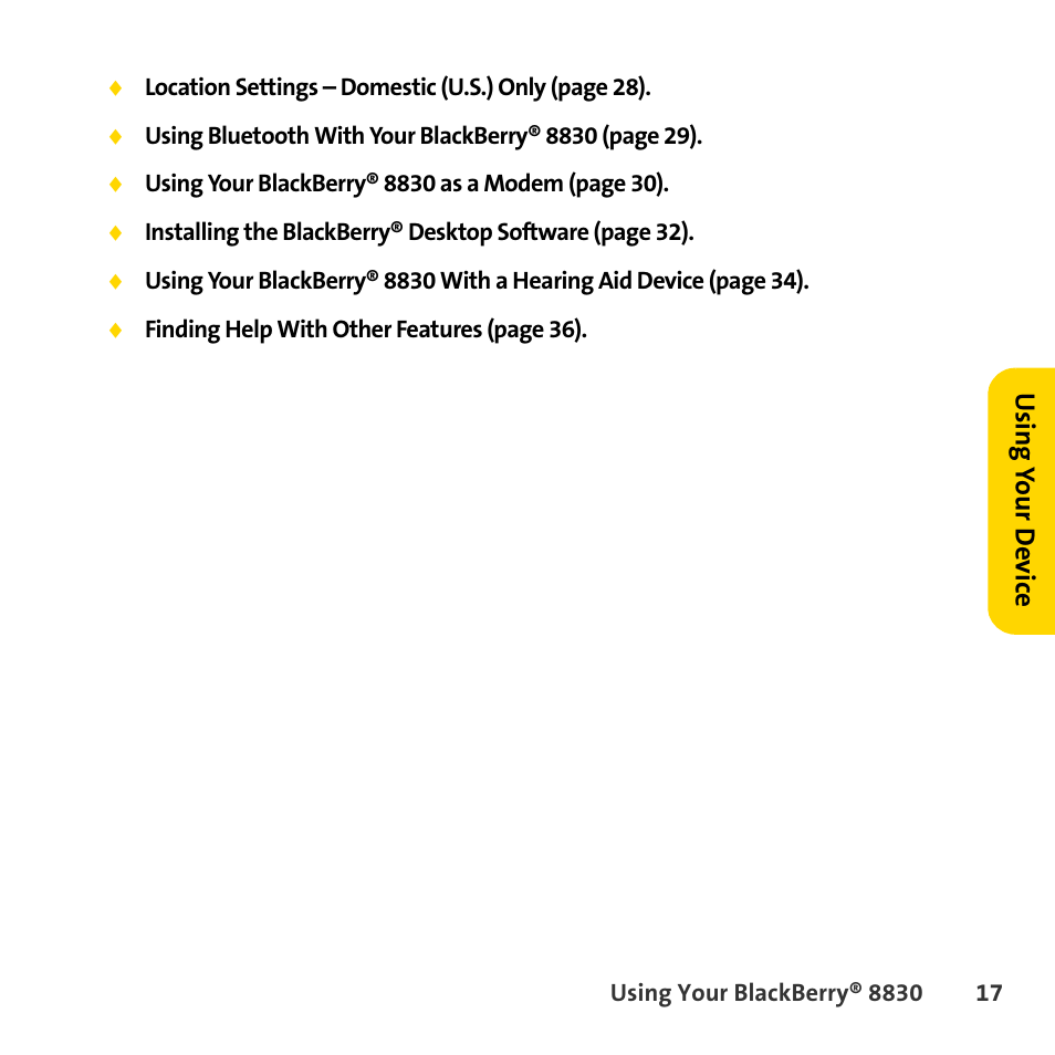 Sprint Nextel BlackBerry 8830 User Manual | Page 25 / 92