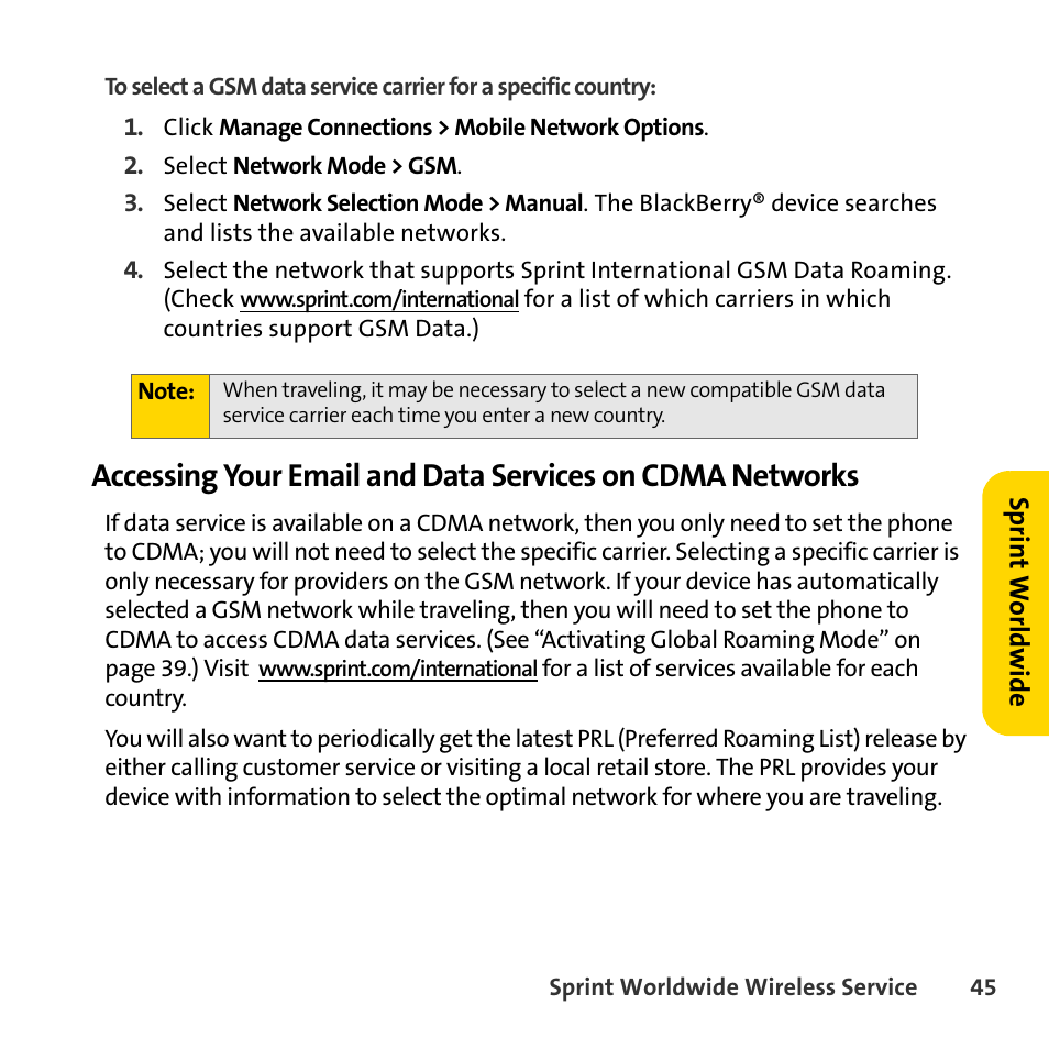 Sprint Nextel BlackBerry 8830 User Manual | Page 53 / 92