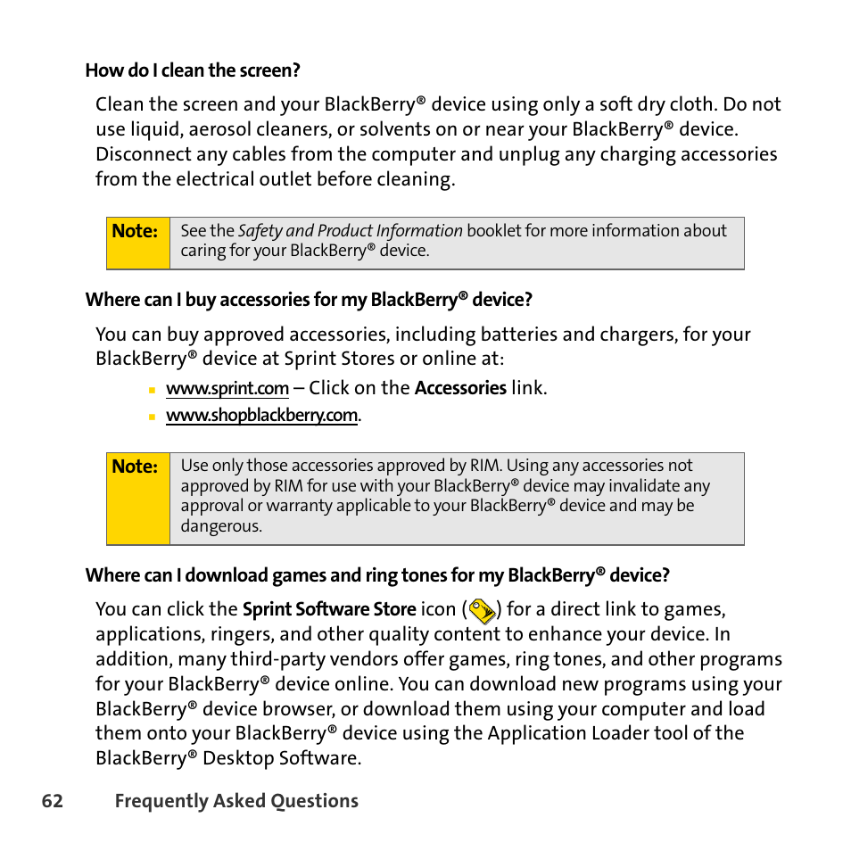 How do i clean the screen | Sprint Nextel BlackBerry 8830 User Manual | Page 70 / 92