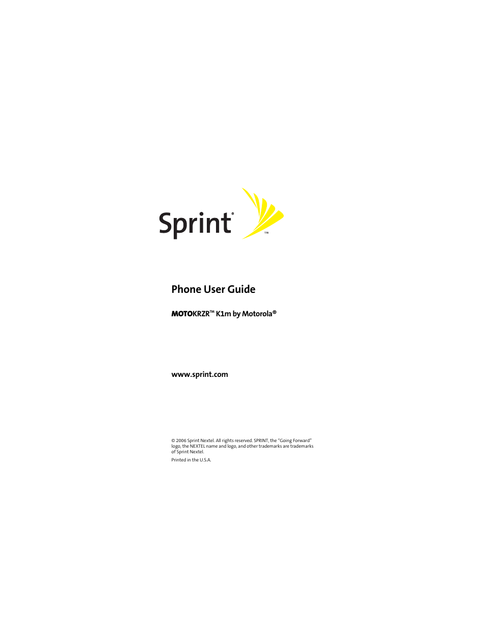 Sprint Nextel MOTOKRZR K1M User Manual | 223 pages