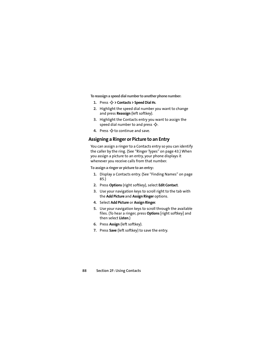 Assigning a ringer or picture to an entry | Sprint Nextel MOTOKRZR K1M User Manual | Page 104 / 223