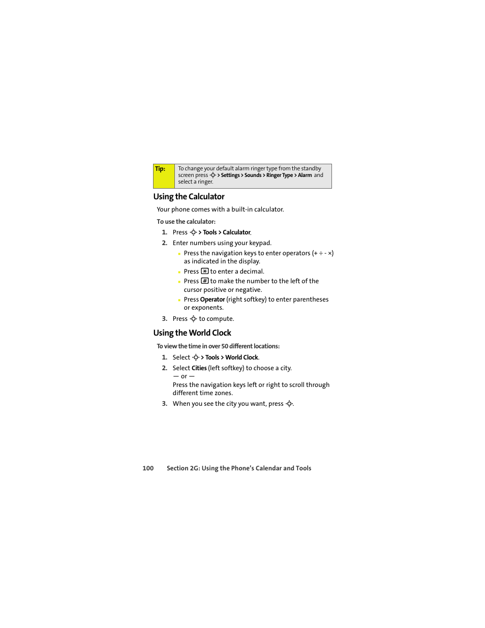 Using the calculator, Using the world clock | Sprint Nextel MOTOKRZR K1M User Manual | Page 116 / 223