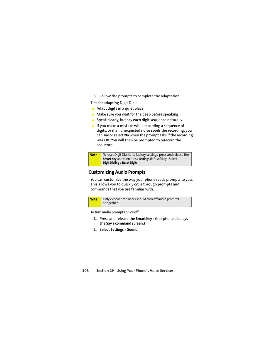 Customizing audio prompts | Sprint Nextel MOTOKRZR K1M User Manual | Page 124 / 223