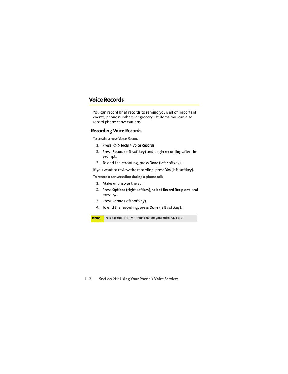 Voice records, Recording voice records | Sprint Nextel MOTOKRZR K1M User Manual | Page 128 / 223