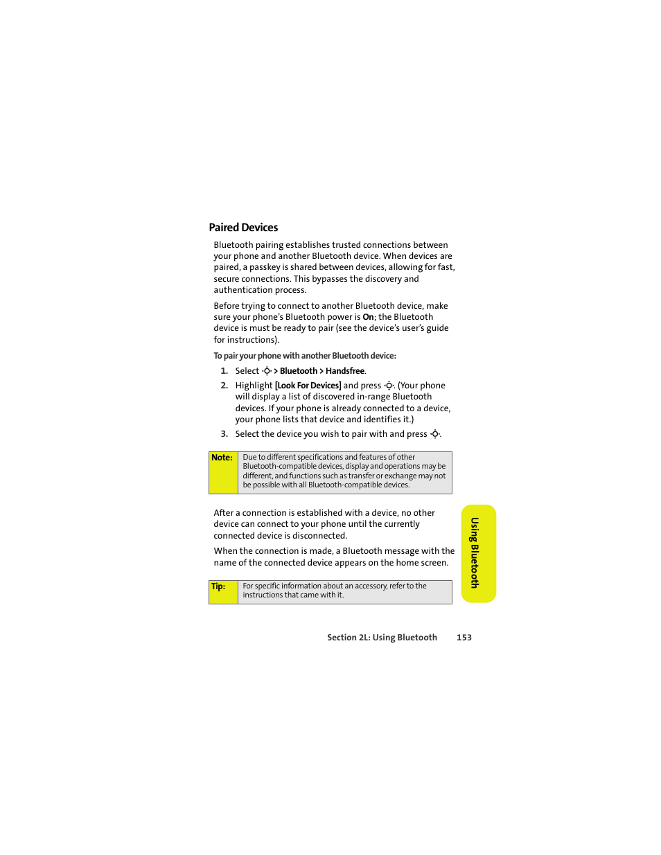 Paired devices | Sprint Nextel MOTOKRZR K1M User Manual | Page 169 / 223