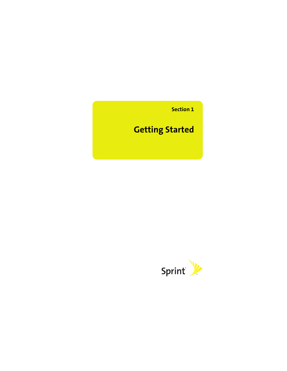 Getting started, Section 1: getting started | Sprint Nextel MOTOKRZR K1M User Manual | Page 17 / 223