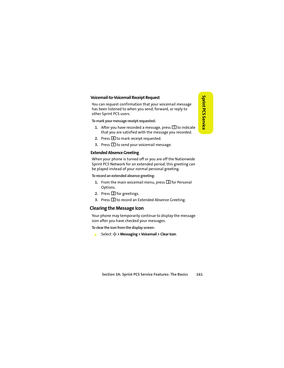 Clearing the message icon | Sprint Nextel MOTOKRZR K1M User Manual | Page 177 / 223