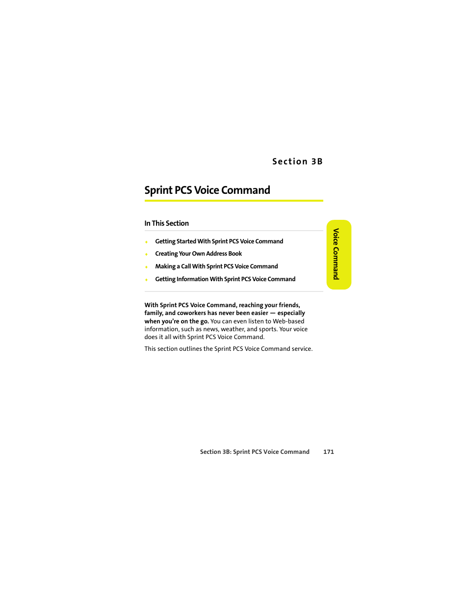 Sprint pcs voice command, 3b. sprint pcs voice command | Sprint Nextel MOTOKRZR K1M User Manual | Page 187 / 223