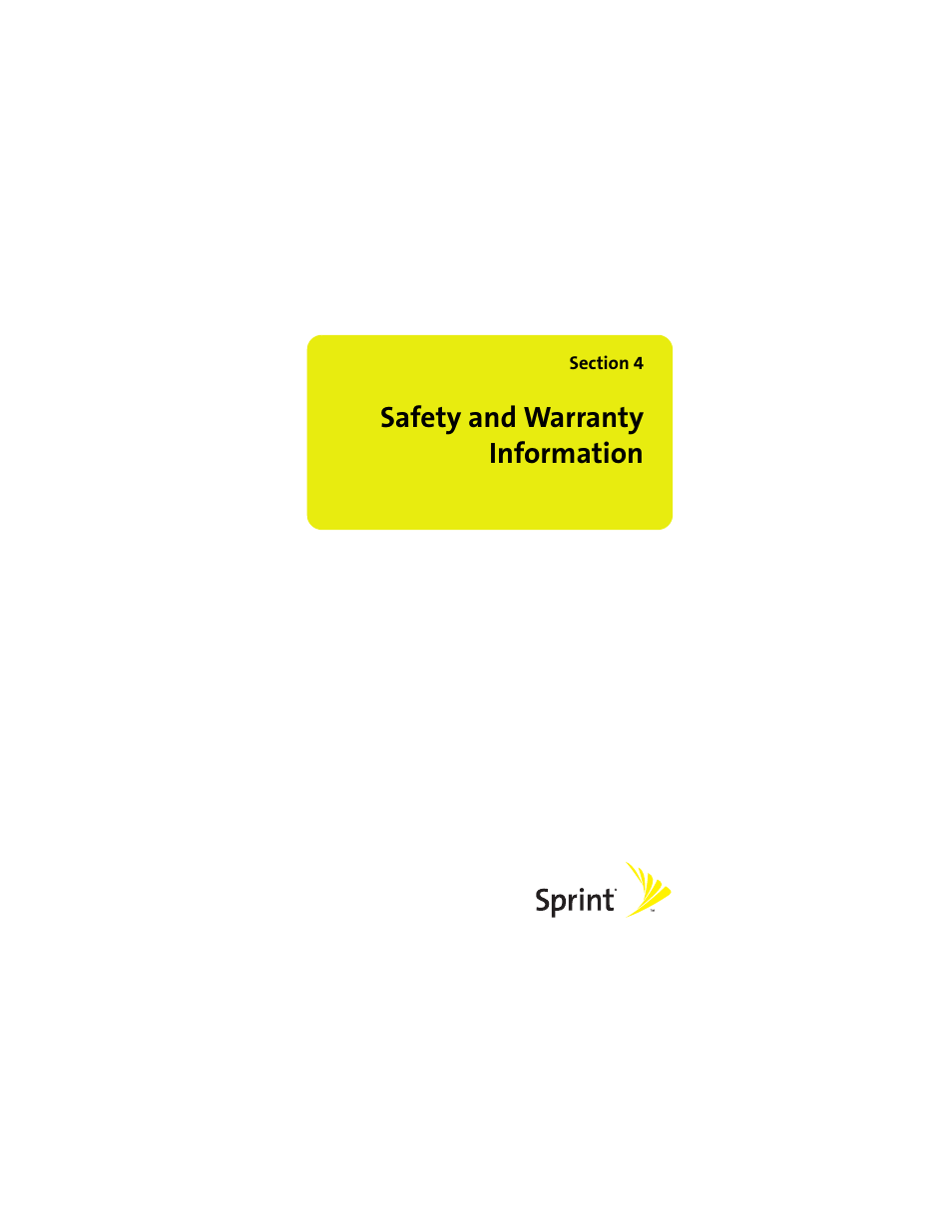 Safety and warranty information, Section 4: safety and warranty information | Sprint Nextel MOTOKRZR K1M User Manual | Page 193 / 223