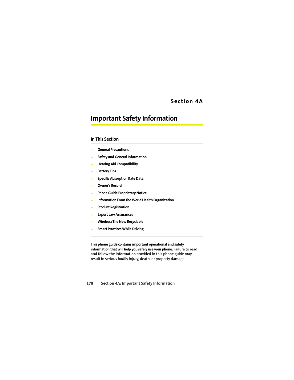 Important safety information, 4a. important safety information | Sprint Nextel MOTOKRZR K1M User Manual | Page 194 / 223