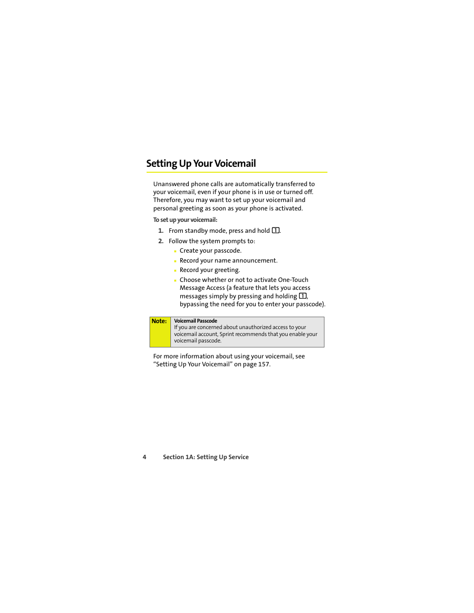 Setting up your voicemail | Sprint Nextel MOTOKRZR K1M User Manual | Page 20 / 223