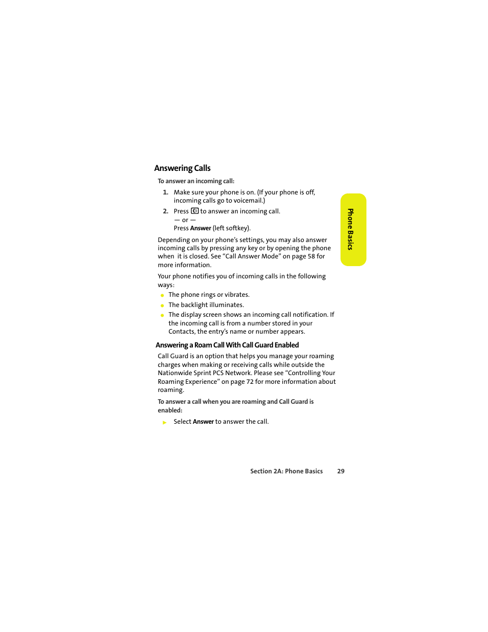 Answering calls | Sprint Nextel MOTOKRZR K1M User Manual | Page 45 / 223