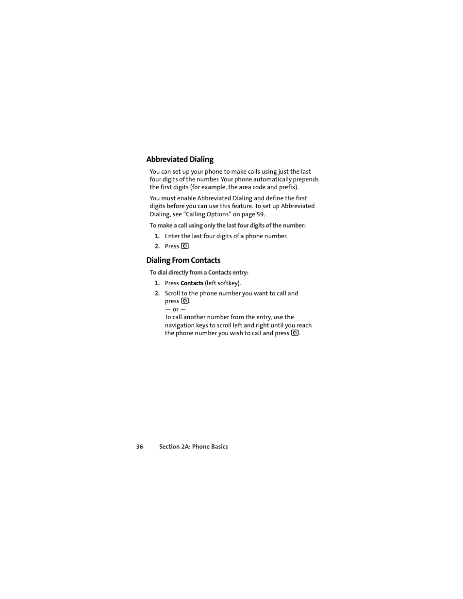 Abbreviated dialing, Dialing from contacts | Sprint Nextel MOTOKRZR K1M User Manual | Page 52 / 223