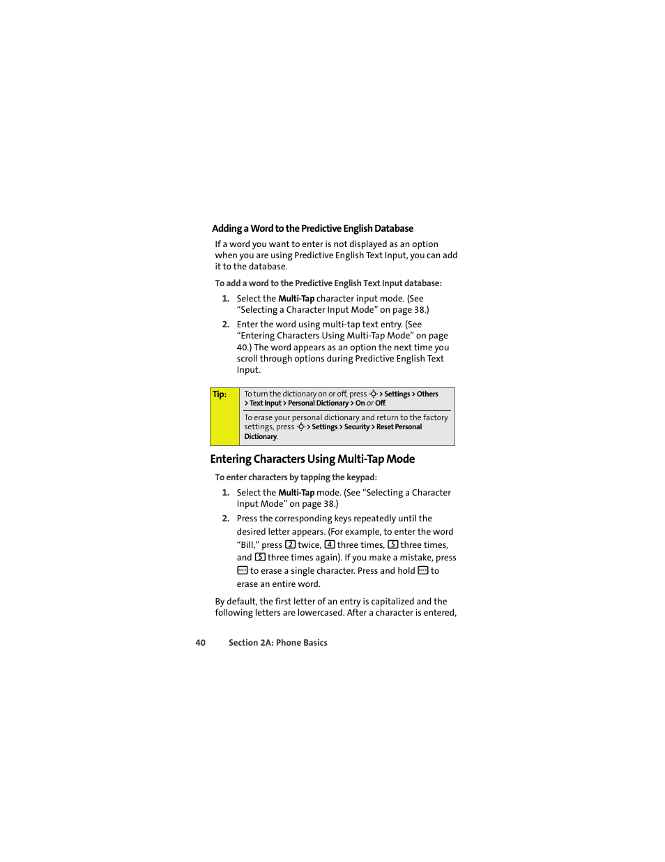 Entering characters using multi-tap mode | Sprint Nextel MOTOKRZR K1M User Manual | Page 56 / 223