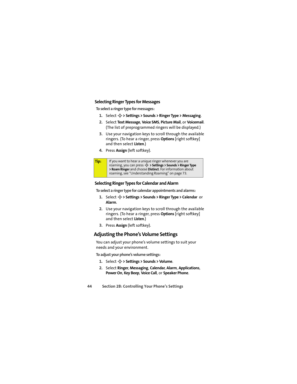 Adjusting the phone’s volume settings | Sprint Nextel MOTOKRZR K1M User Manual | Page 60 / 223
