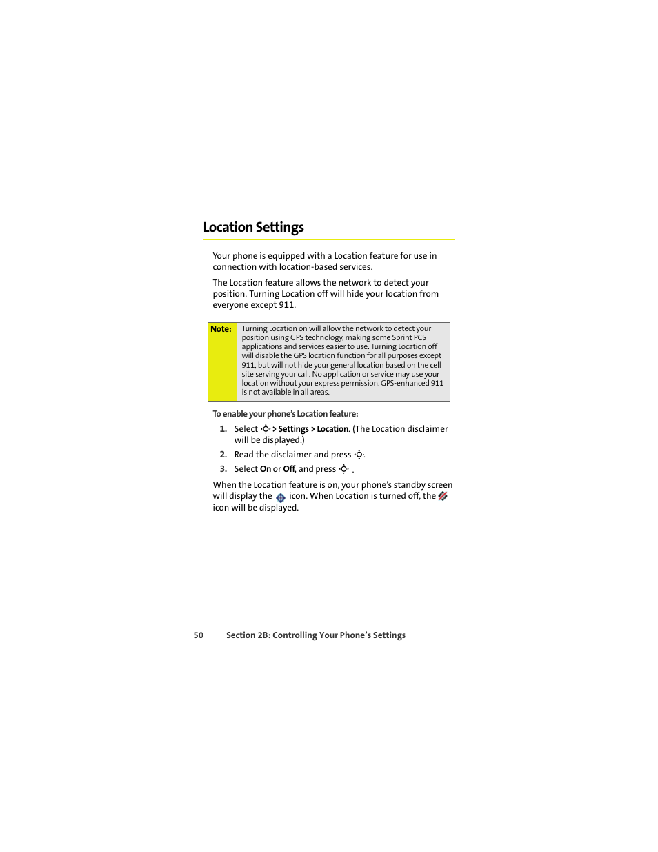 Location settings | Sprint Nextel MOTOKRZR K1M User Manual | Page 66 / 223