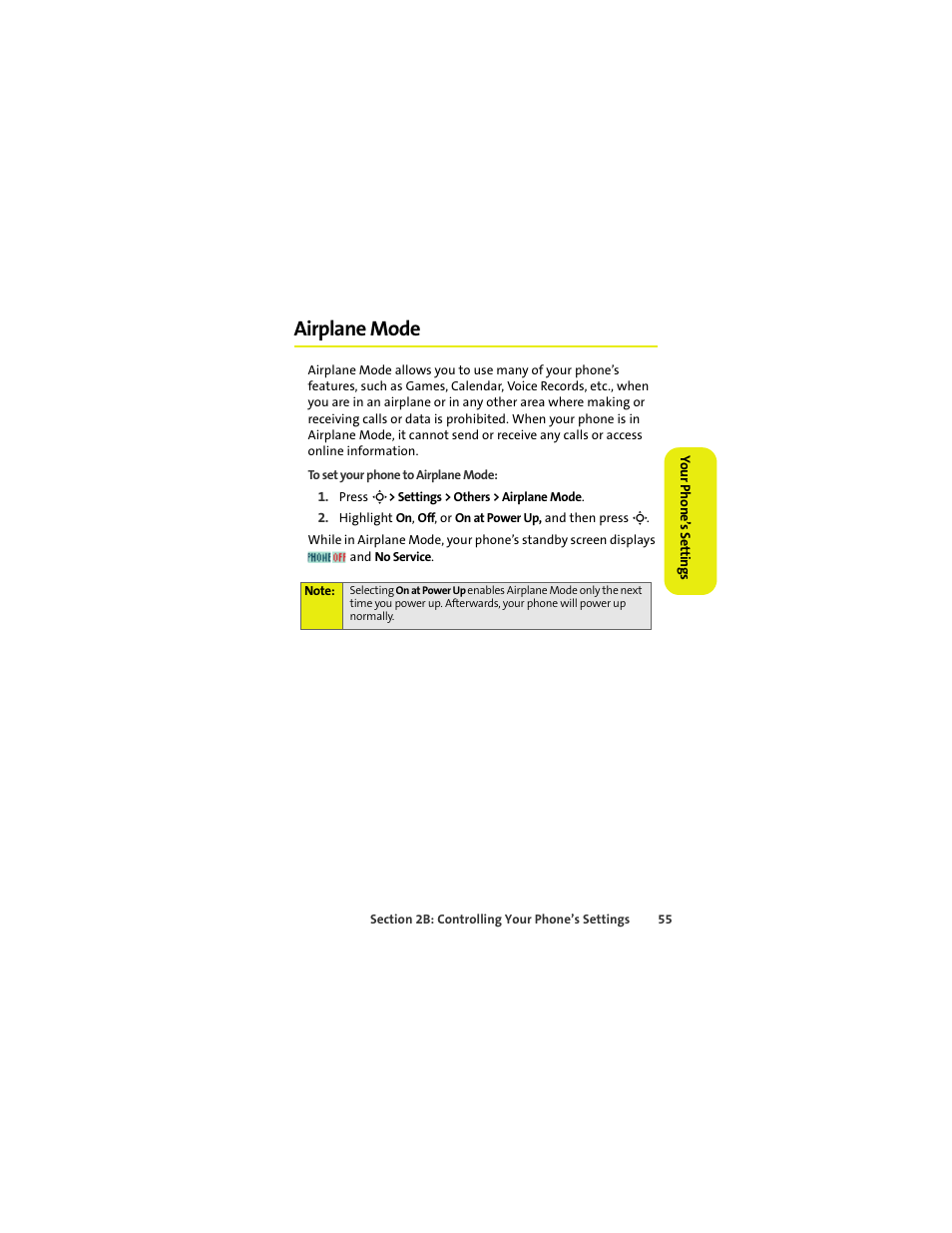 Airplane mode | Sprint Nextel MOTOKRZR K1M User Manual | Page 71 / 223