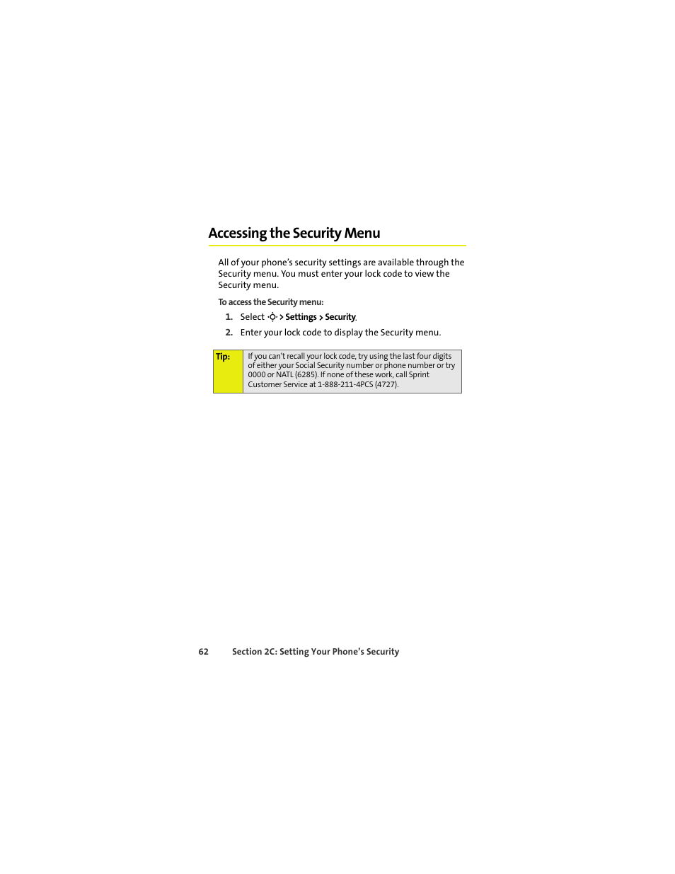 Accessing the security menu | Sprint Nextel MOTOKRZR K1M User Manual | Page 78 / 223